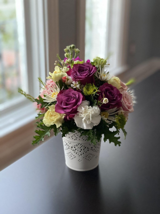 Elegant Floral Arrangement in White Vase