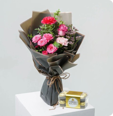 💐 Blush Harmony Bouquet – Pink & Purple Elegance