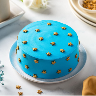 Celestial Blue Star Cake – A Magical Delight
