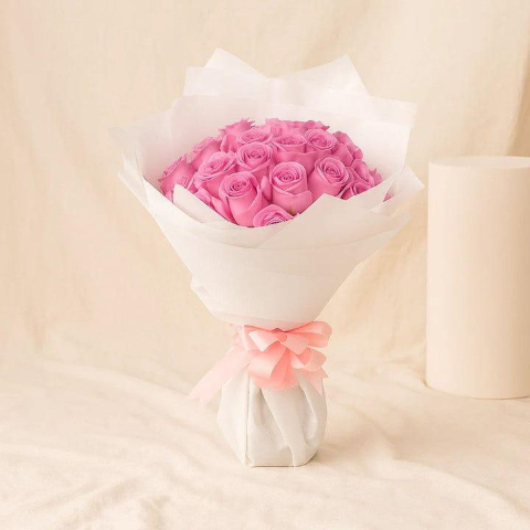 The Pink Affection Bouquet: 25-Stem Pink Roses