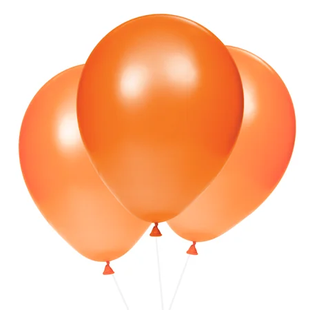 Vibrant Orange Party Balloons-3pcs