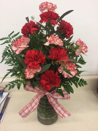 Classic Red Carnation Vase