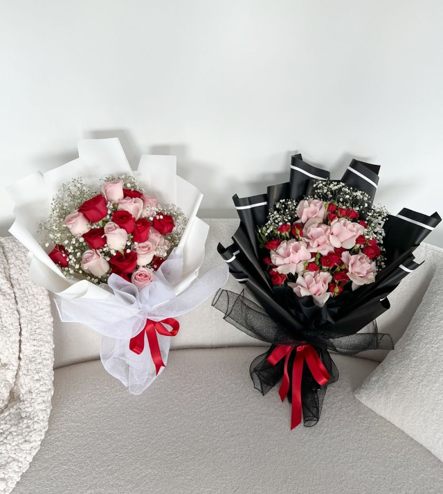 Contrast Rose Duo Bouquets