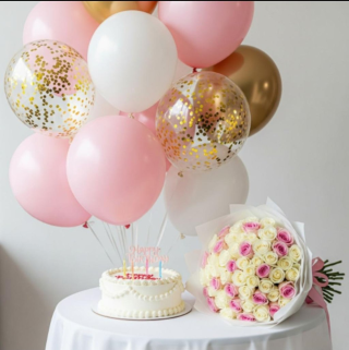 Pink & Gold Birthday Celebration Bundle 🎂🎈🌸