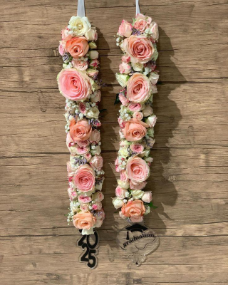 Peach & Blush Rose Graduation Garland 🎓