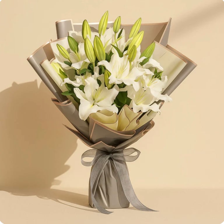 ✨ Lily Grace – Cream & Silver Bloom