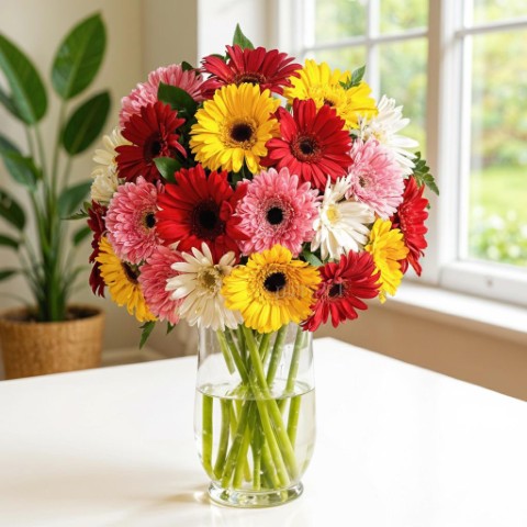 Vibrant Gerbera Daisy Vase Arrangement