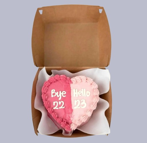 💗 Dual-Tone Birthday Heart – Bye 22, Hello 23