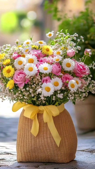 Sunshine & Pink Charm Basket