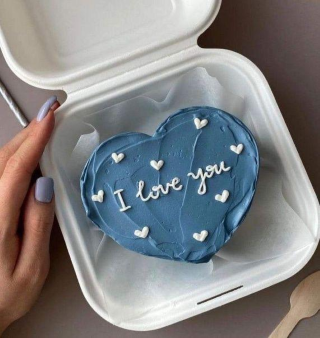 Endless Love Heart Mini Bento Cake – Blue