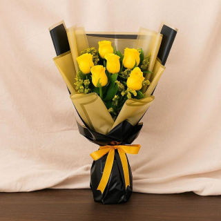 The Sunny Six Bouquet: Yellow Roses