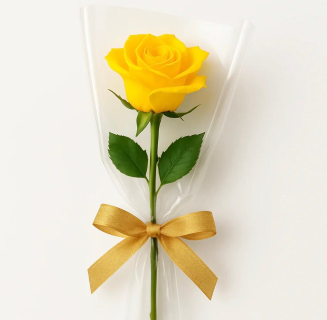 Golden Ribbon Yellow Rose