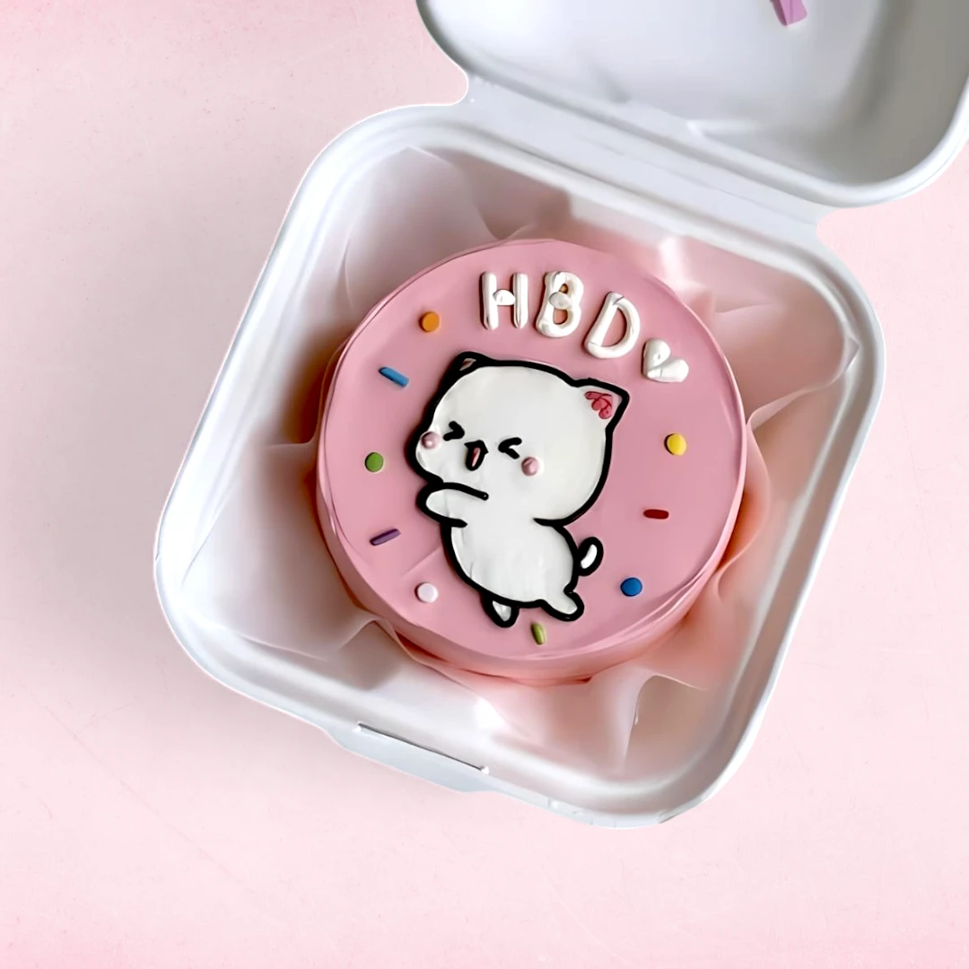 Mini Pink Cat Birthday Cake