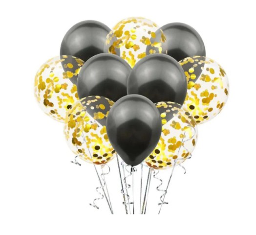 Black Luxe Helium Balloon Set – 10 pcs
