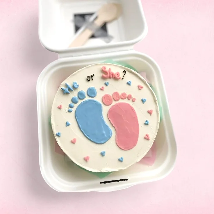 The "He or She?" Gender Reveal Bento Cake