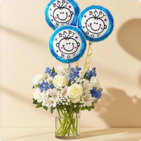 👶 Baby Boy Bloom & Balloon Set