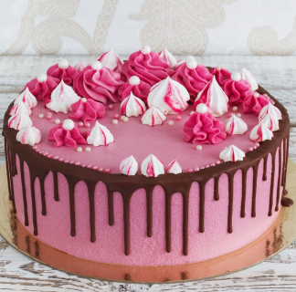 Pink Drip Cake