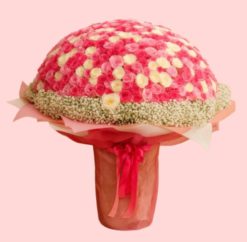 🌸200 Rosé Dome Luxe Arrangement