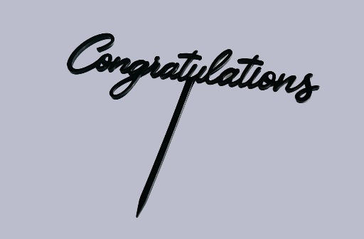 🎓 Black Congratulations Topper