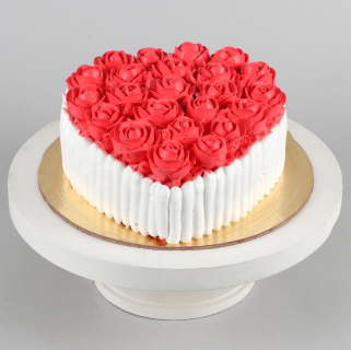 Heart-Shaped Rose Cake