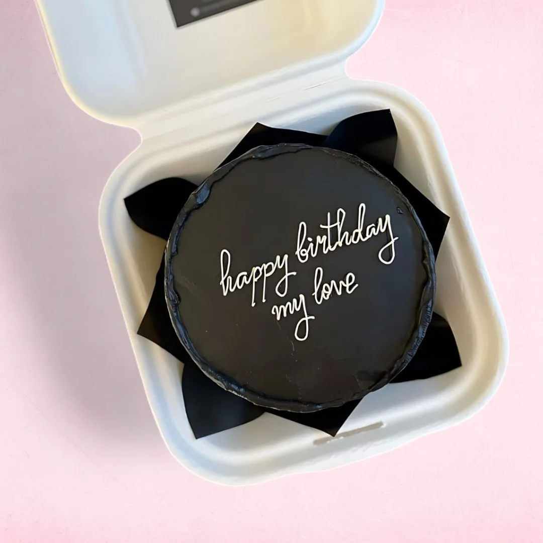 The "Happy Birthday my love" Black Bento Cake