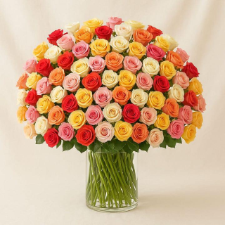 The Eternal Grandeur Arrangement: 50-Stem Red Roses in Vase