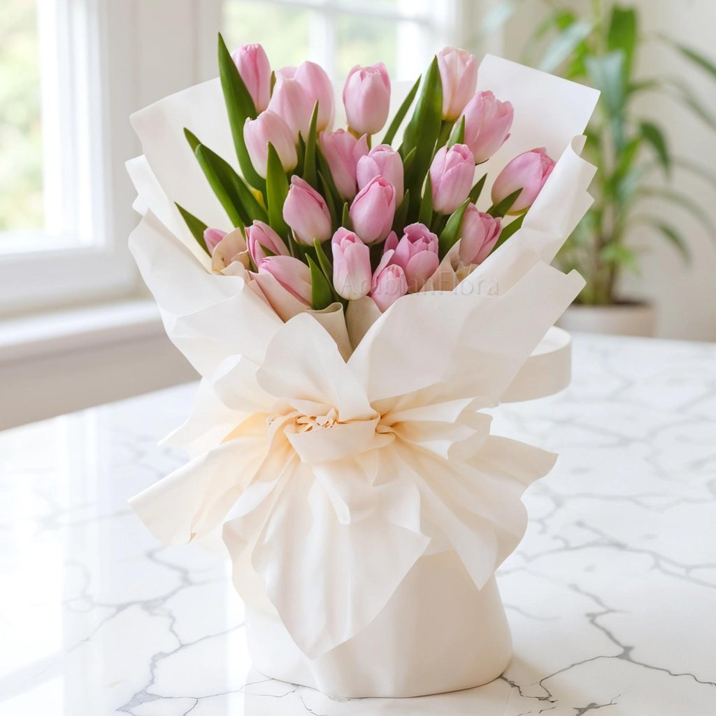 💖 Sweet Pink Tulip Bouquet