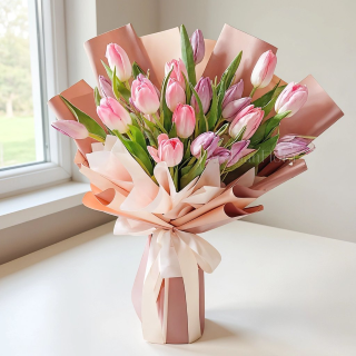 Blushing Grace Tulip Ensemble