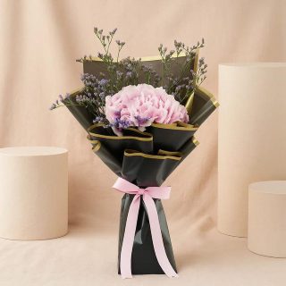 Elegant Pink Peony & Statice Bouquet