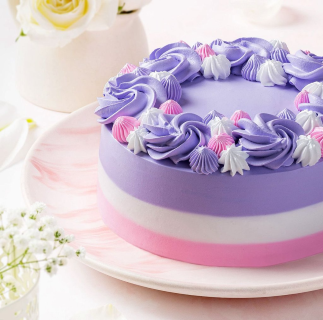 Lavender & Pink Floral Swirl Cake - Image 3