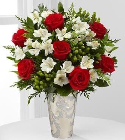 Classic Rose & Lily Vase