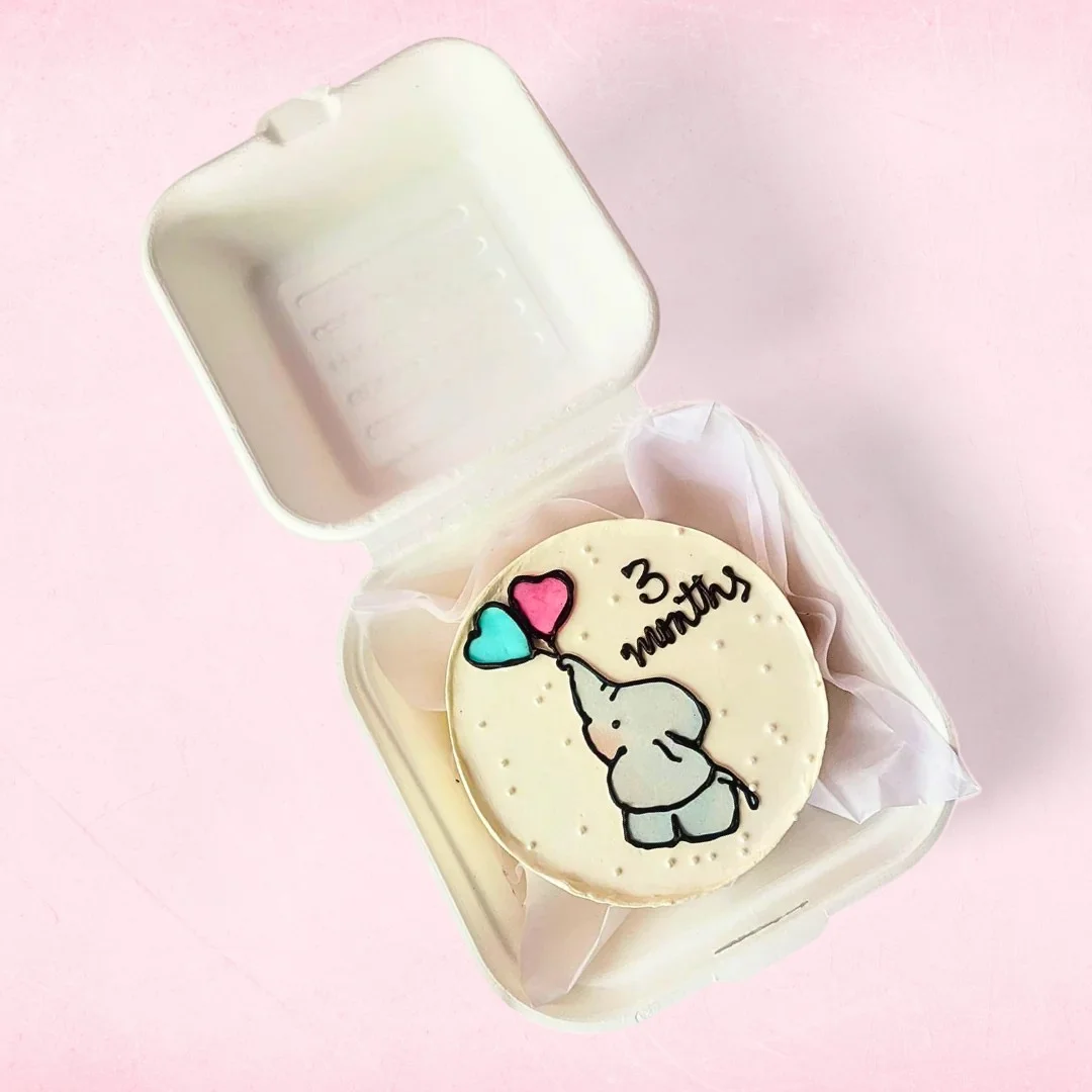 "Three Months of Giggles" Bento Cake