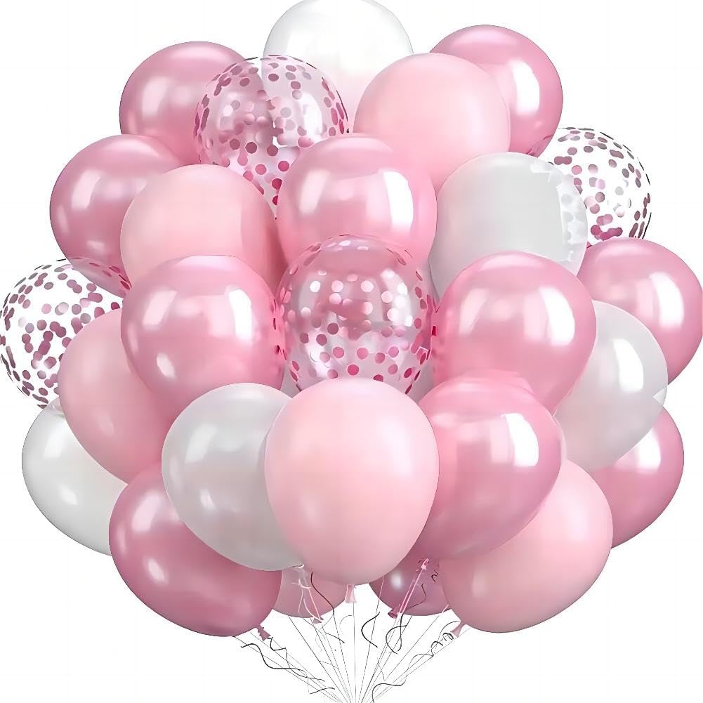 The "Sweet Elegance" Pink & White Balloon Set - 15pcs