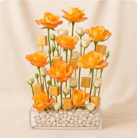 🧡 Golden Ember Floral Display