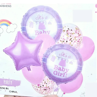 It's a Baby Girl Balloon Set 9 pcs