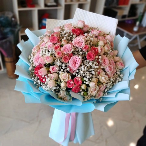 Pink Garden Spray Rose Bouquet