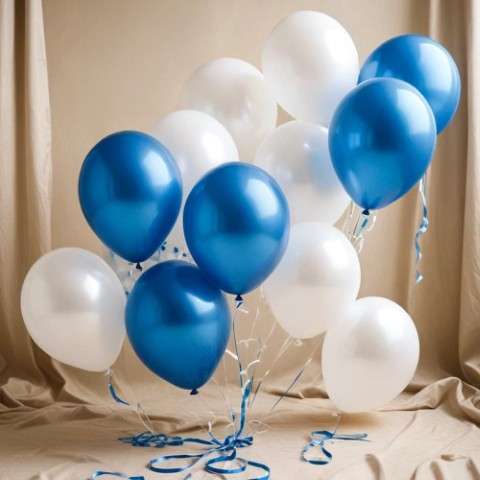 Blue and White Balloons Set-15pcs
