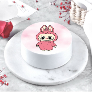 Cute Bunny Cartoon Cake (Pink Theme)