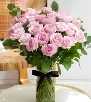 Bouquet of 50 pink roses