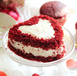 ❤️ Heart-Shaped Red Velvet Cake – A Romantic Indulgence